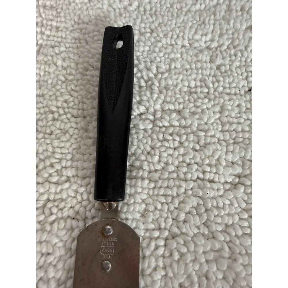 Vintage‎ EKCO USA Stainless Steel Spatula Black Handle Baking Frosting Spreader